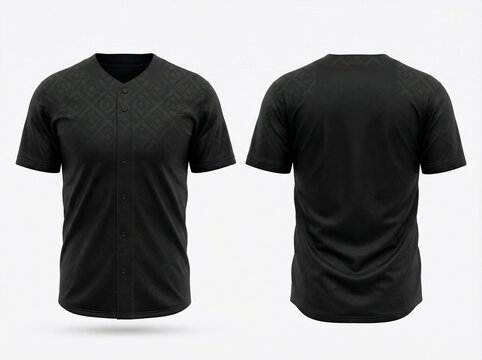 Black Baseball Jersey Mockup with Front and Back View