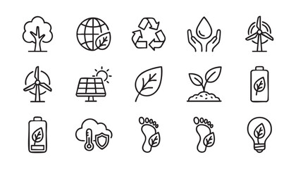 Fototapeta premium Minimal ecology and environmental protection icon