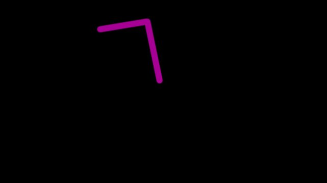 A pink number seven on a black background