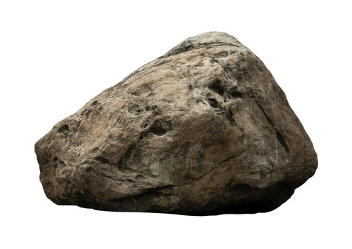 Large brown rock stone natural isolated on a transparent background