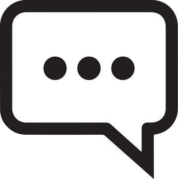 Black speech bubble icon, chat symbol, vector comment box, minimalist dialogue sign