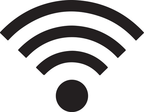 WiFi symbol, wireless internet icon, network connection sign, black wifi logo