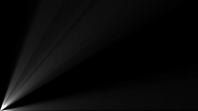 white Light rays effect motion animate video footage on black background. 4k