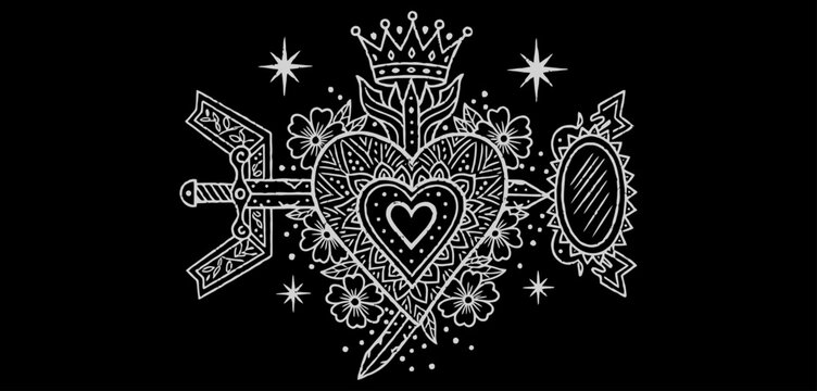 Haitian Vodou v&eacute;v&eacute; sacred symbol vector illustration. 