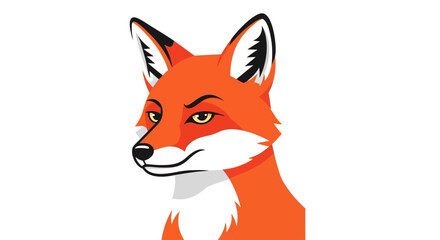 Fototapeta premium Cunning red fox head looking sideways illustration