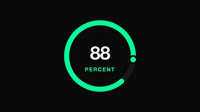 A loading animation displays 46 percent on a black background with a green arc.