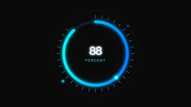 A loading animation displays 46 percent on a circular progress bar.