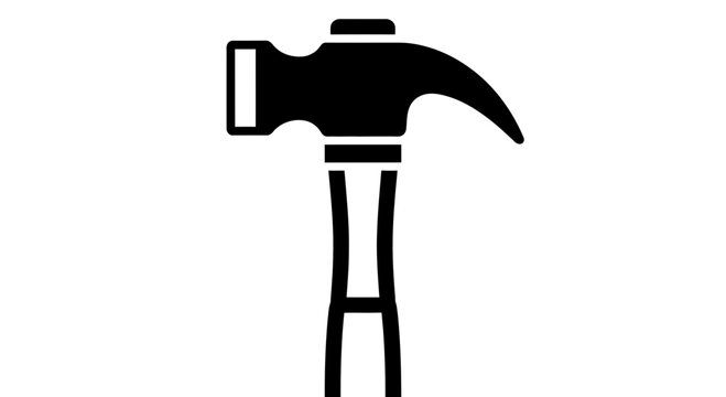 Black hammer with metal handle.