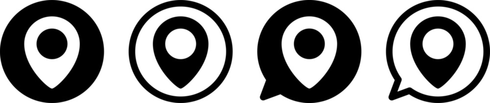 地図ピンのアイコン 位置情報・現在地・ロケーションを表すシンプルUIデザイン Map Pin Icon Location Marker UI Design
