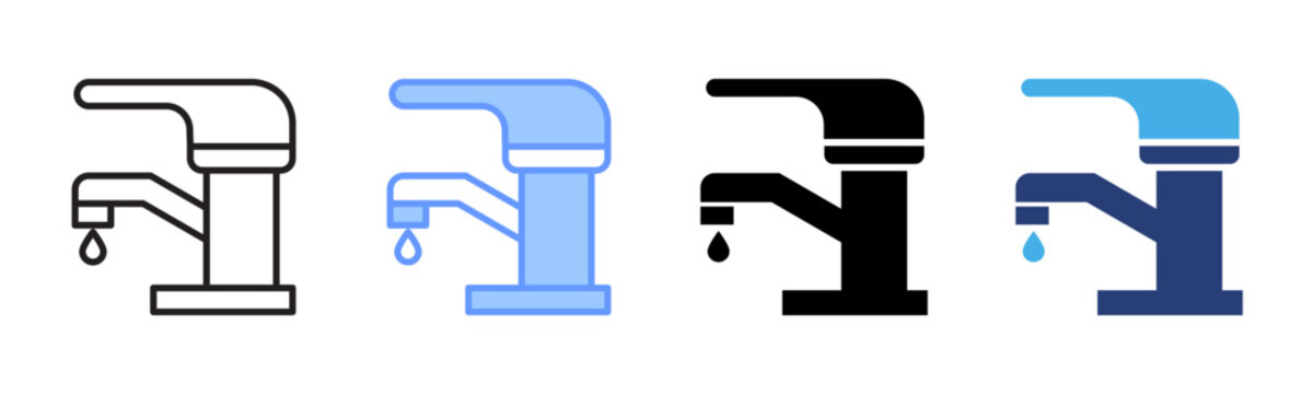 Water Drink icon set multiple style collection