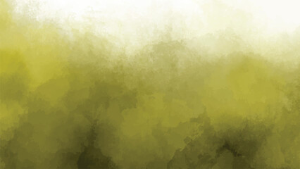 Abstract olive green watercolor background with soft atmospheric wash and paper texture © shahmir