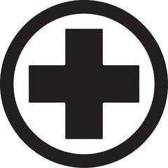 Obraz premium Medical Cross Symbol in Circle Icon