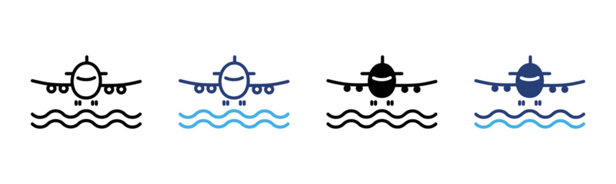 Airplane icon set multiple style collection