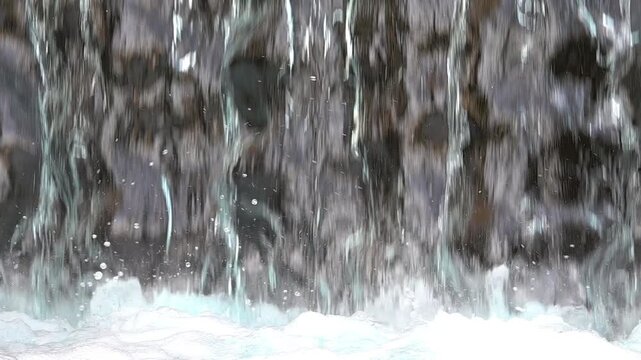Waterfall Plunges Into River Super Slow Motion x8 Loop