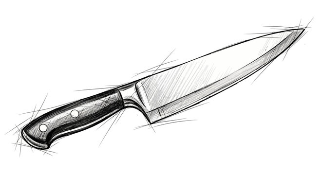 Sketch of a Chef's Knife with Handle