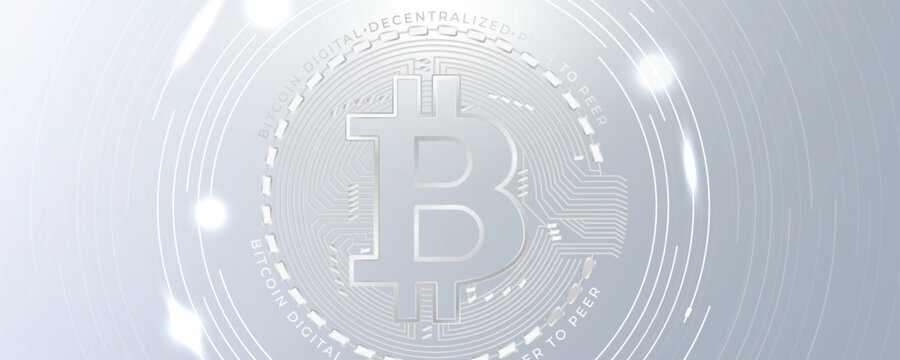Abstract bitcoin digital background with blockchain concept, futuristic finance design and modern crypto currency theme