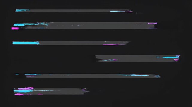 Glitchy distorted lines on a black background with colorful digital noise