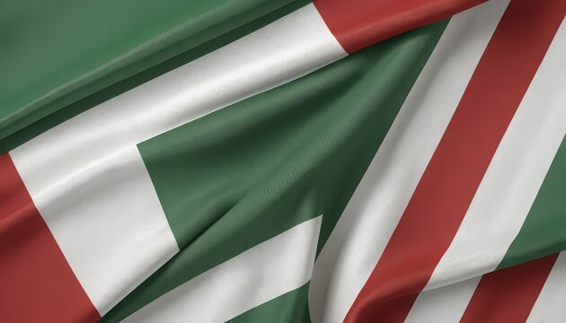 Waving nigerian flag with green white and red stripes symbolizing national pride and patriotism