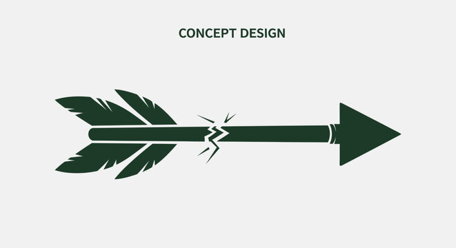 Broken Arrow Concept Design Symbolizing Failure, Setback, or Disruption