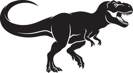Black silhouette of a tyrannosaurus rex dinosaur © sefatahmed
