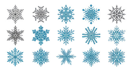 Fototapeta premium Collection of Intricate Snowflakes