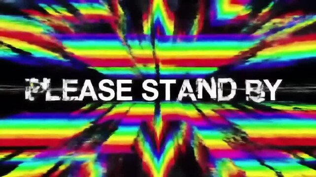 Retro Television Static Screen Please Stand By Message.