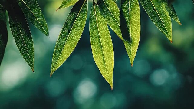 Close-up of vibrant green leaves against a soft, blurred background