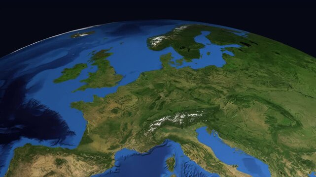 Animated Flight Path from London United Kingdom to Munich Germany