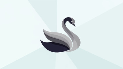 Fototapeta premium Elegant swan logo design on white background