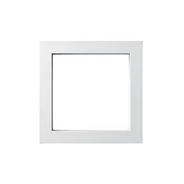 A white square frame isolated on white background