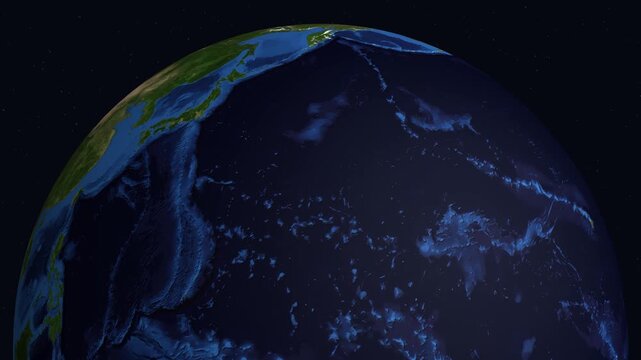 3D Earth Animation Zooming Into Shahid Rajai Port in Iran