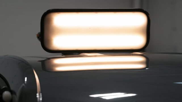 Process of PDR pointless dent repair on car body, repair dents in damaged car body after hail