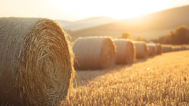 hay bales in the field