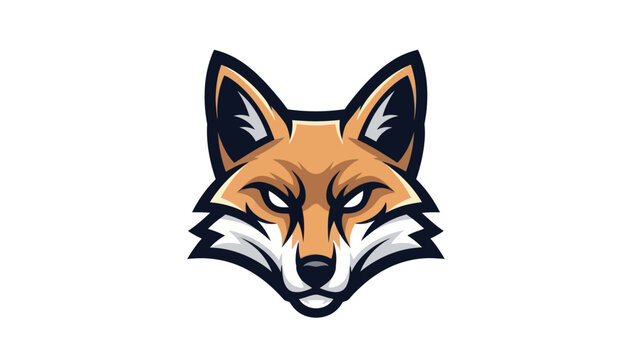 Fox head illustration on white background
