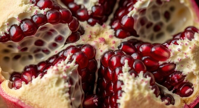 Pomegranate Fruit Closeup Healthy Nutrition.