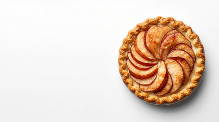 Fototapeta premium close up of an apple pie on a white background