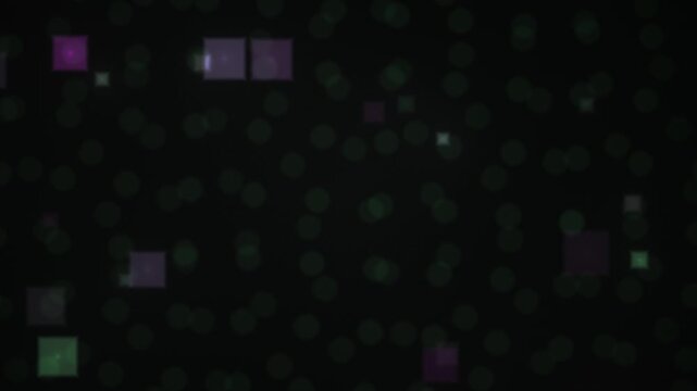 Colorful squares on black background.