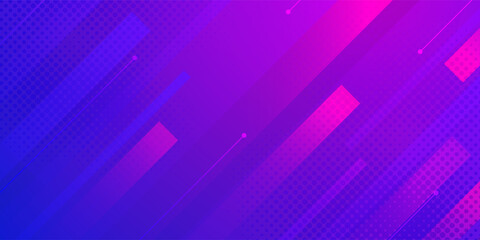 Obraz premium Vibrant Purple Abstract Geometric Background With Diagonal Lines And Futuristic Tech Elements eps10