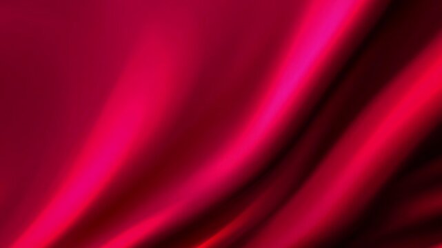 Smooth silk fabric surface with ripples and folds on the tissue Holographic Pastel Background. Abstract wavy red fabric texture. Liquid holographic landscape background. Abstract waving strawberry