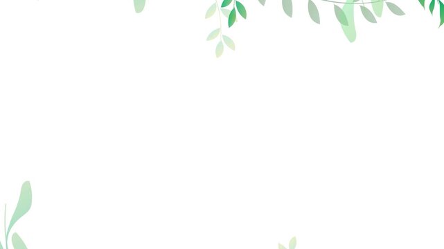 Fresh Green Leafy Frame Background Animation Video