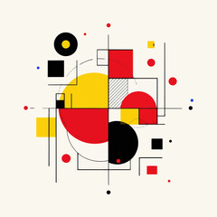 Obraz premium Bauhaus Geometric Abstract Pattern Design