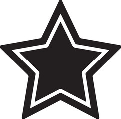 Obraz premium Black star icon, white outline, star symbol, vector graphic