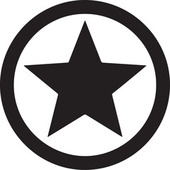 Fototapeta premium Black star icon, star symbol, vector star, circle frame