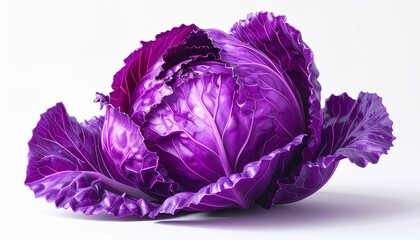 Obraz premium Vibrant Purple Cabbage Head Displaying Rich Color and Texture.