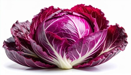 Obraz premium Vibrant Radicchio Head - A Close-Up of Italian Chicory.