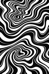 Obraz premium Seamless abstract pattern with dynamic black wavy lines on a white background