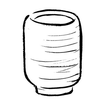 湯呑に入ったお茶の手描きイラスト