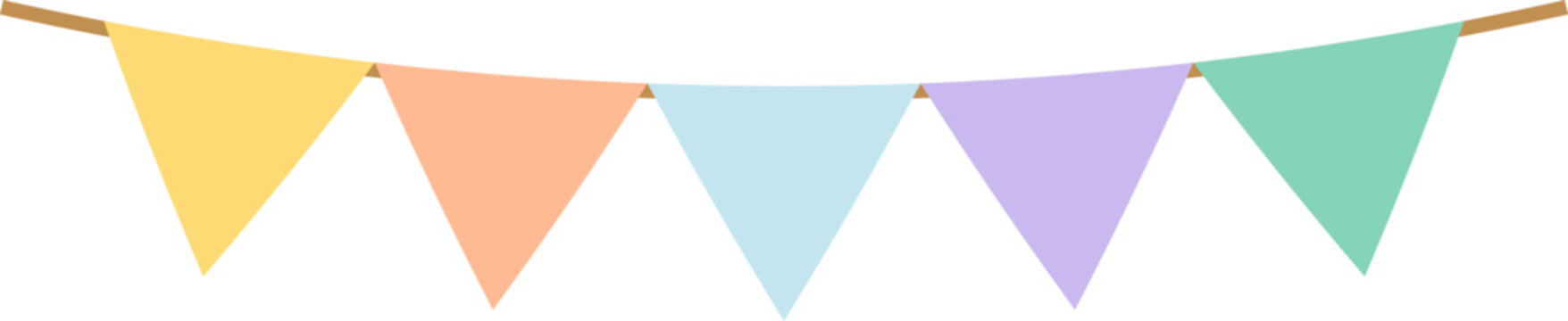 Colorful party garland banner with triangular flags vector illustration