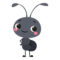Naklejka premium A cute, friendly ant. A flat vector illustration in a simple, child-friendly style . Vector illustration
