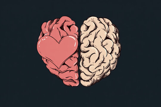 Heart Mind brain love emotion icon 